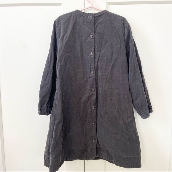 Olive Juice Dress Grey Long Sleeve Corduroy Button Back Size 7 - Picture 2 of 6